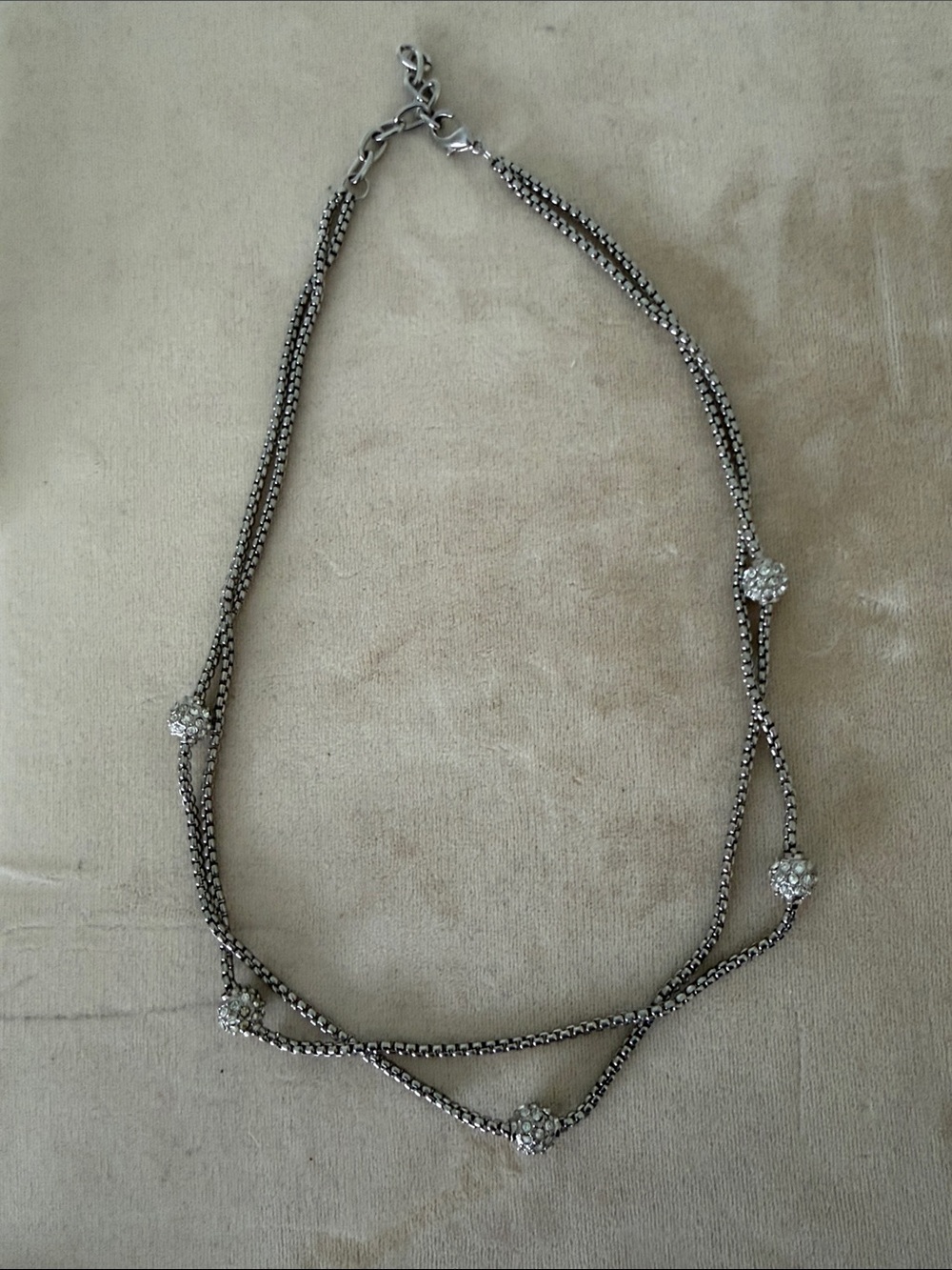 Silver-Tone Crystal Accent Women's Necklace